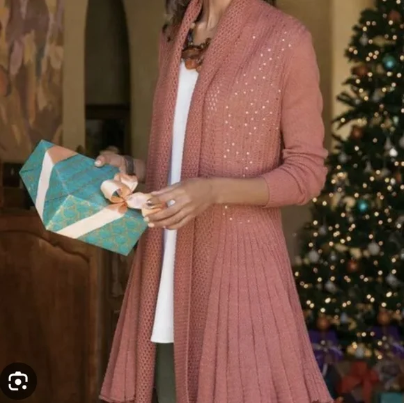 Soft Surroundings Pink Cardigan Sweater - Picture 2 of 8